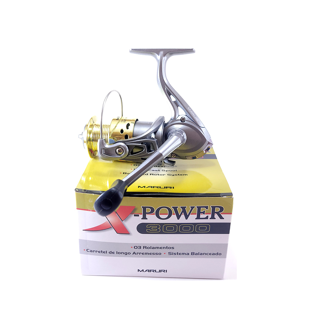 Molinete Maruri para Pesca em Pesqueiro Rios Lago Mar X-Power 3000 3 ...