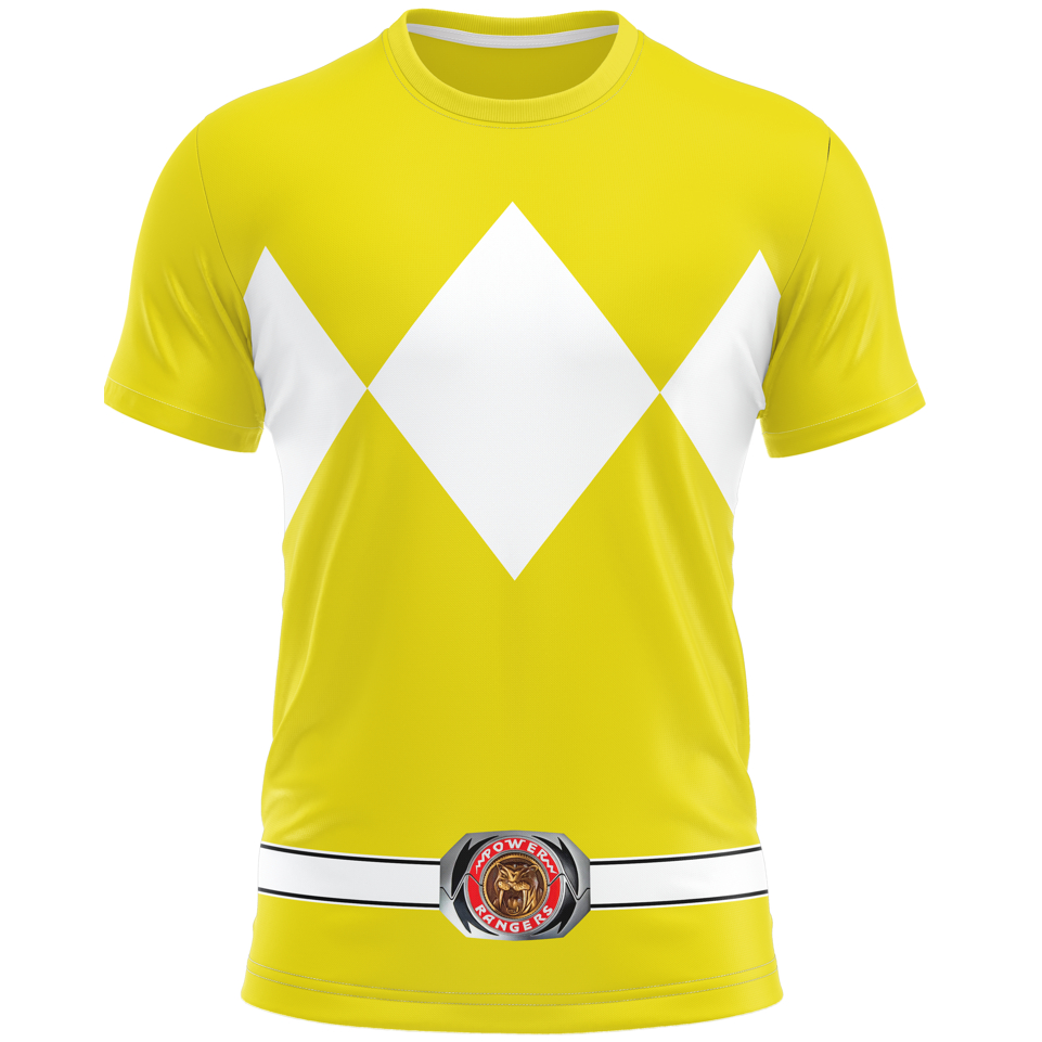 Camiseta Camisa Full Traje Power Rangers Ranger Amarelo Serie Shopee