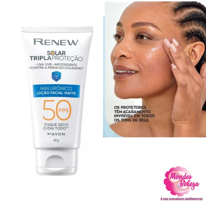 Avon Renew Lo O Facial Matte Tripla Prote O Solar Com Cido Hialur Nico Fps G Shopee Brasil