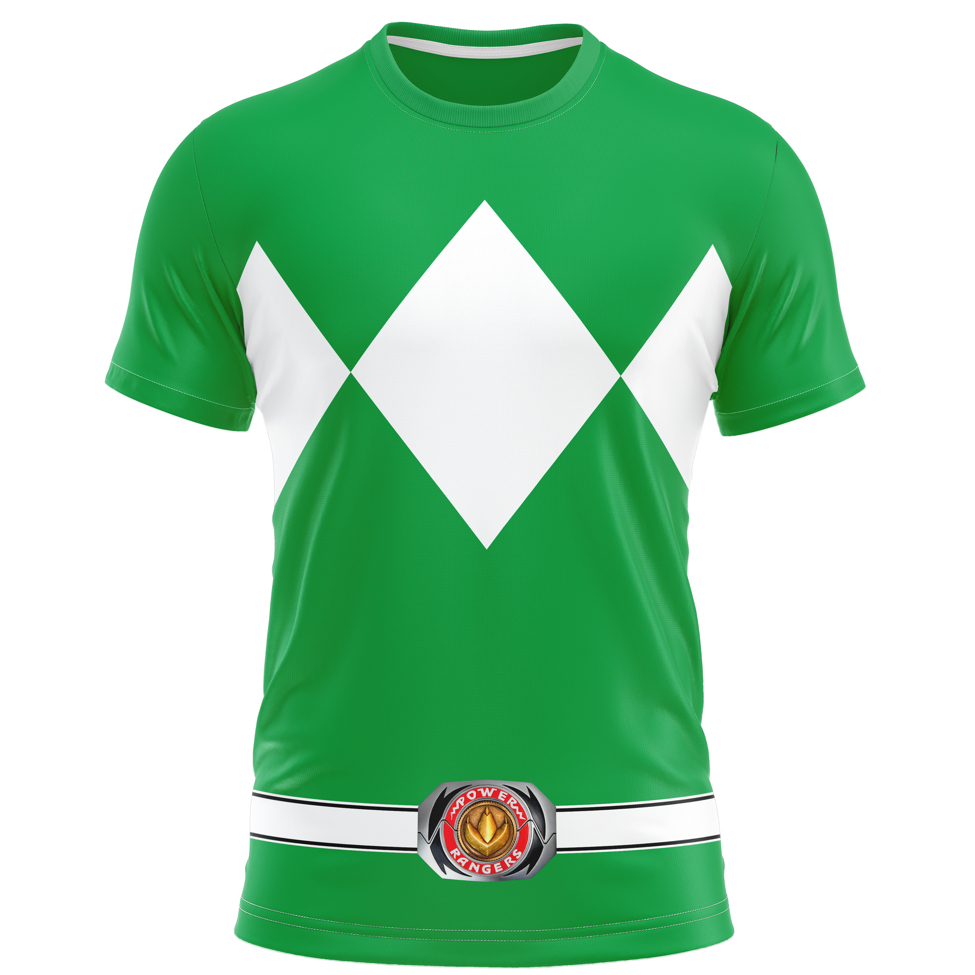 Camiseta Camisa Full Traje Power Rangers Ranger Verde Serie