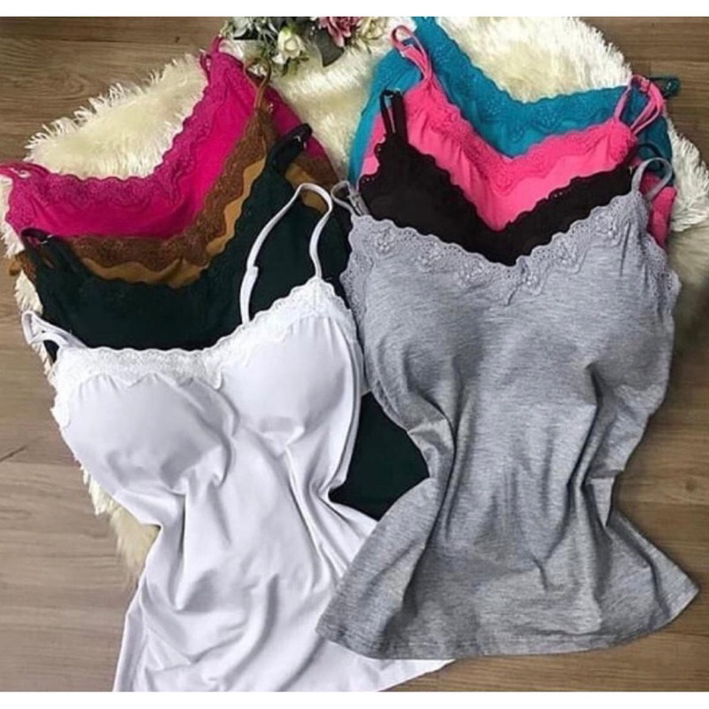 Blusinha Feminina de Alcinha de Renda com Bojo | Shopee Brasil