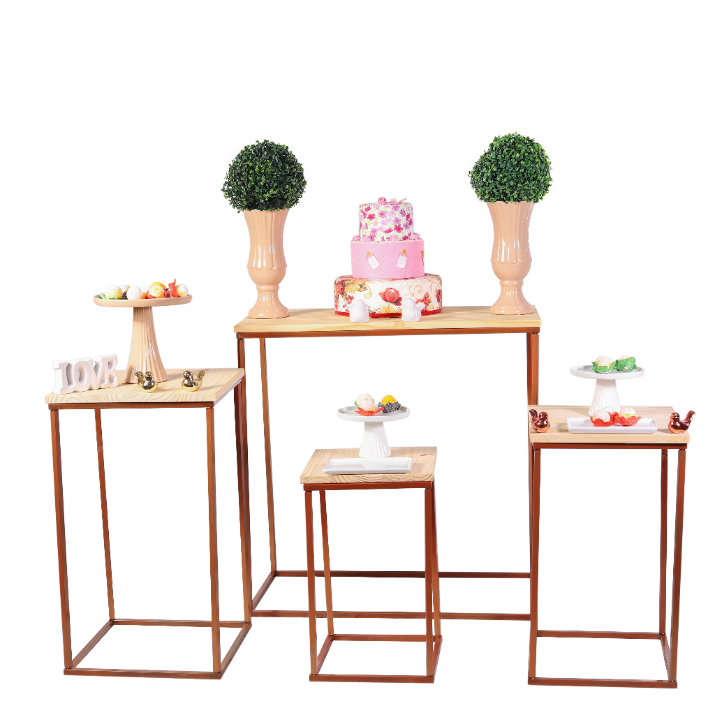 Conjunto De Mesa Para Festa Decoração 4 Peças Desmontável Quadrada ...