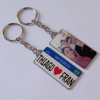 2 Chaveiros Personalizados Foto Placa Mercosul,nome,namorados,casal,crie sua Plaquinha. em Oferta na Shopee