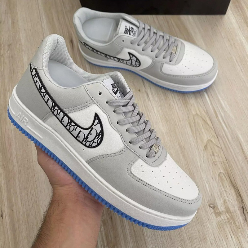 Tênis Masculino Feminino Casual Cinza Azul Envio Imediato