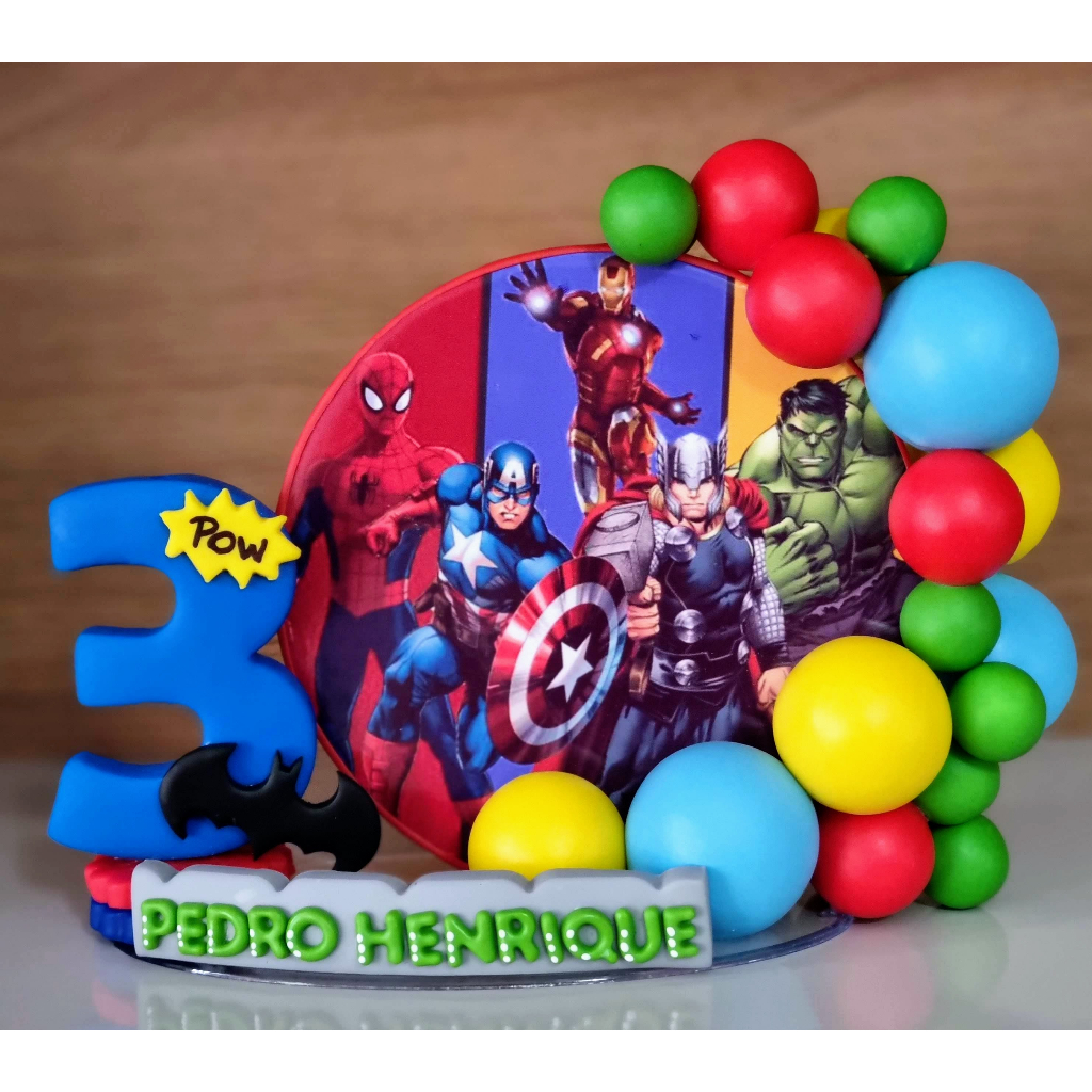 Topo Cenário Vingadores / Vela Aniversáio Avengers