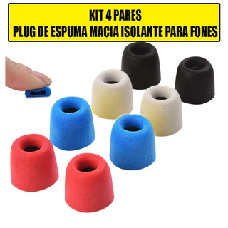Kit 4 Pares tamanho M ponteira plug de espuma de memória para fone de ouvido KZ, TRN, CCA, Samsung, Xiaomi, JBL tamanho médio ponteira