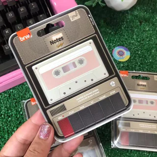 Bloco Notas Adesivas BRW Toca Fita K7 Vintage
