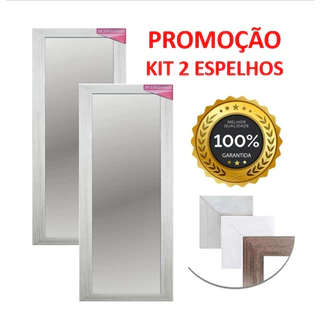 Kit 2 Espelho De 1 Metro Espelho Decorativo Com Moldura Em Madeira Color Metros- Objetos De Decoração Euroquadros
