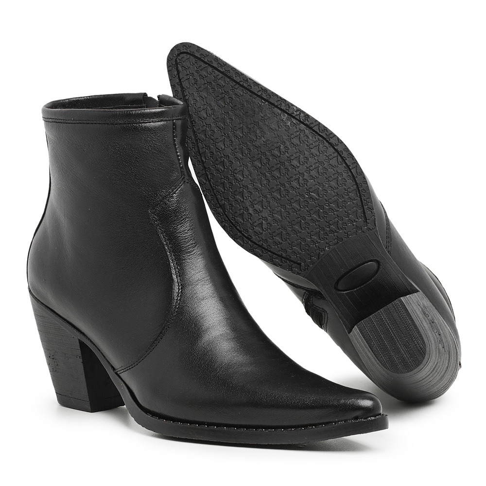 Bota Bico Fino Feminina Couro Legítimo | Shopee Brasil