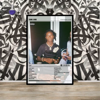 Quadro decorativo álbum Spotify Yunk Vino 237 moldura e vidro
