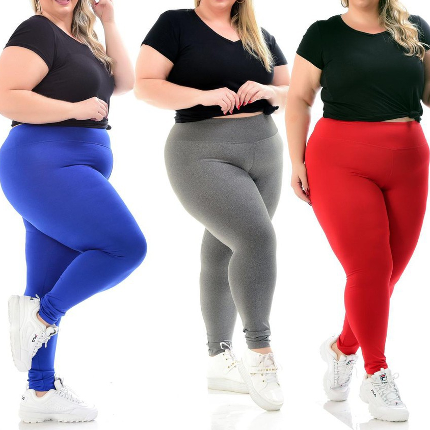 Calça Legging Plus Size em Malha Básica