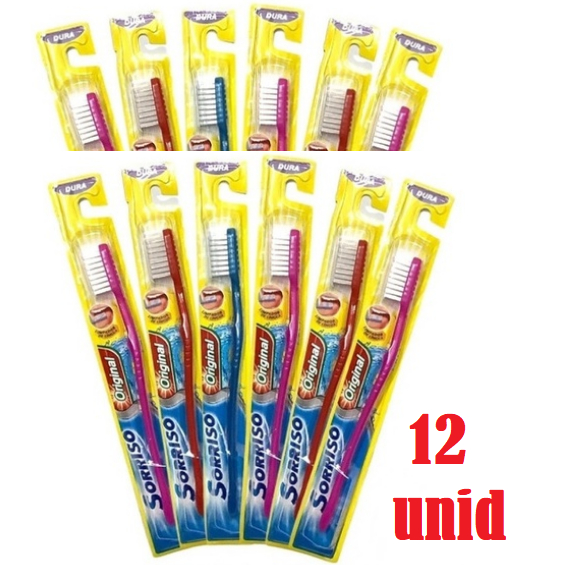 12 Escova Dental SORRISO DURA ou Colgate | Caixa com 12unidades