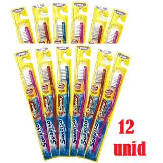 12 Escova Dental SORRISO DURA ou Colgate | Caixa com 12unidades