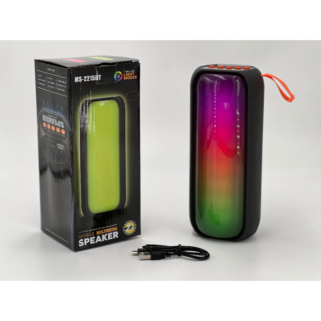 Caixa de som Bluetooth 5.0 com Led colorido USB portátil Presente