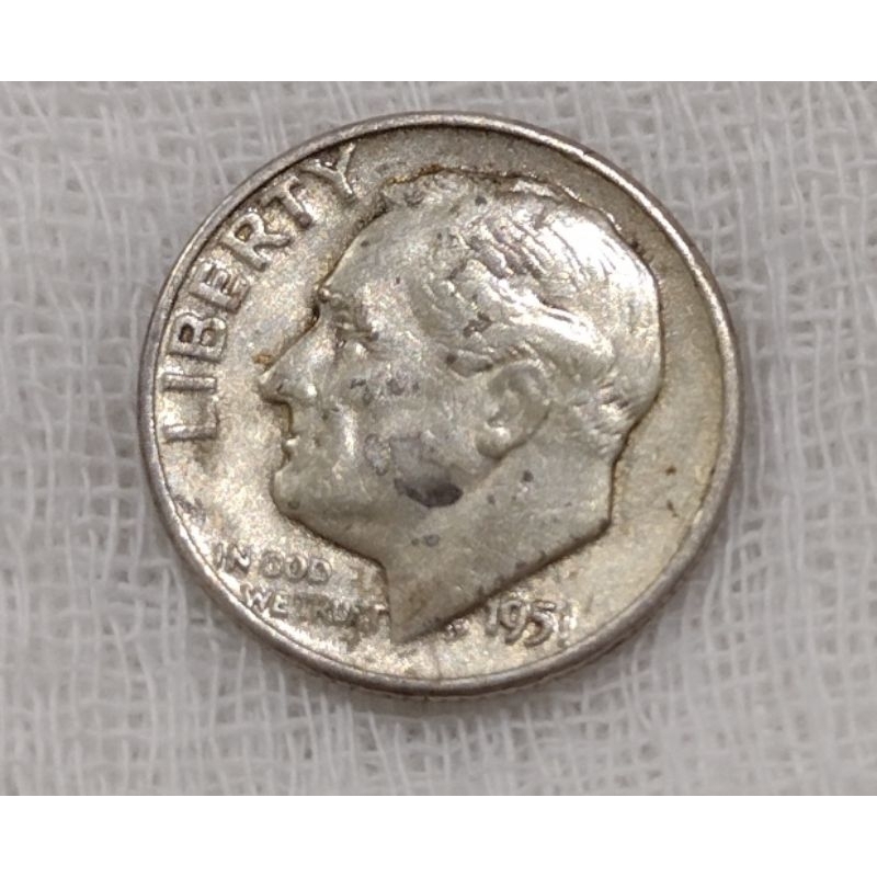 Moeda Dos Estados Unidos 1 Dime 1951 Prata Shopee Brasil