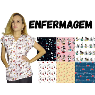 BATA hospitalar Tema Enfermagem - Scrub - Pijama cirúrgico