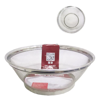 Escorredor De Alimentos Massa Legumes Macarrão Arroz Salada Em Aço Inox 22 cm