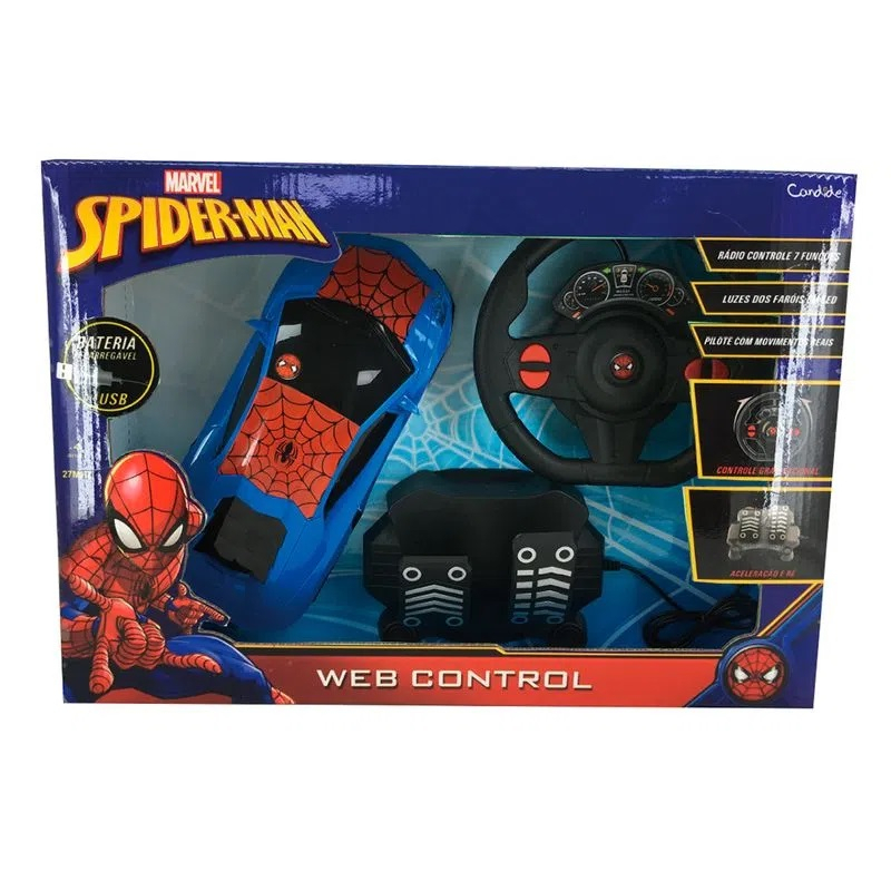 Carrinho de Controle Remoto Homem-Aranha - Spider Machine - Candide -  superlegalbrinquedos