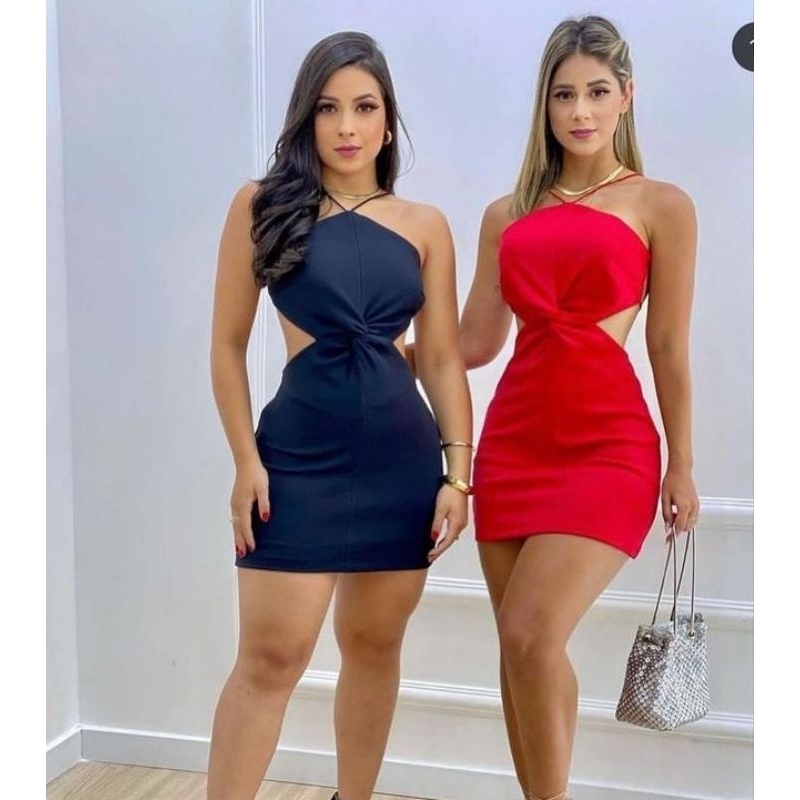 Vestido festa curto feminino aberto nas costas coleção nova | Shopee Brasil