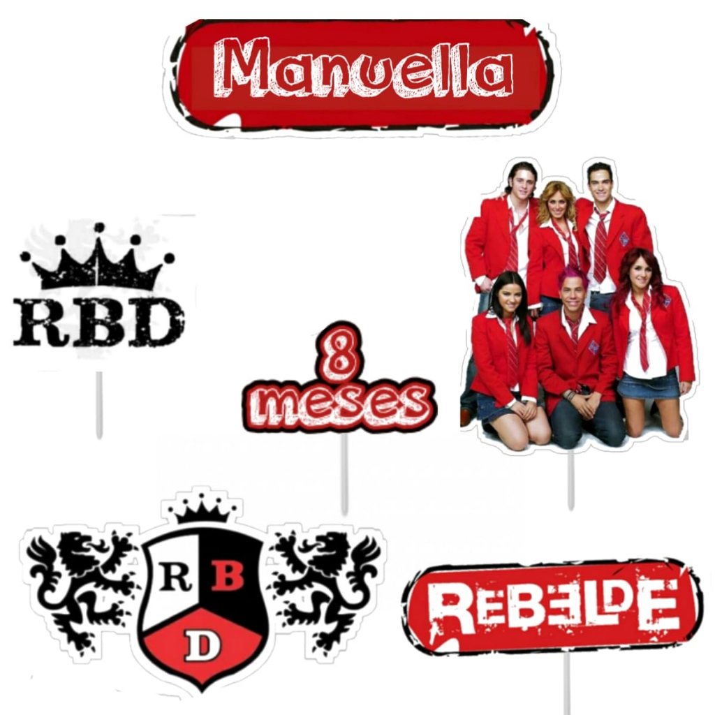 Topo Topper Decoração De Bolo Enfeite Rebeldes RBD | Shopee Brasil