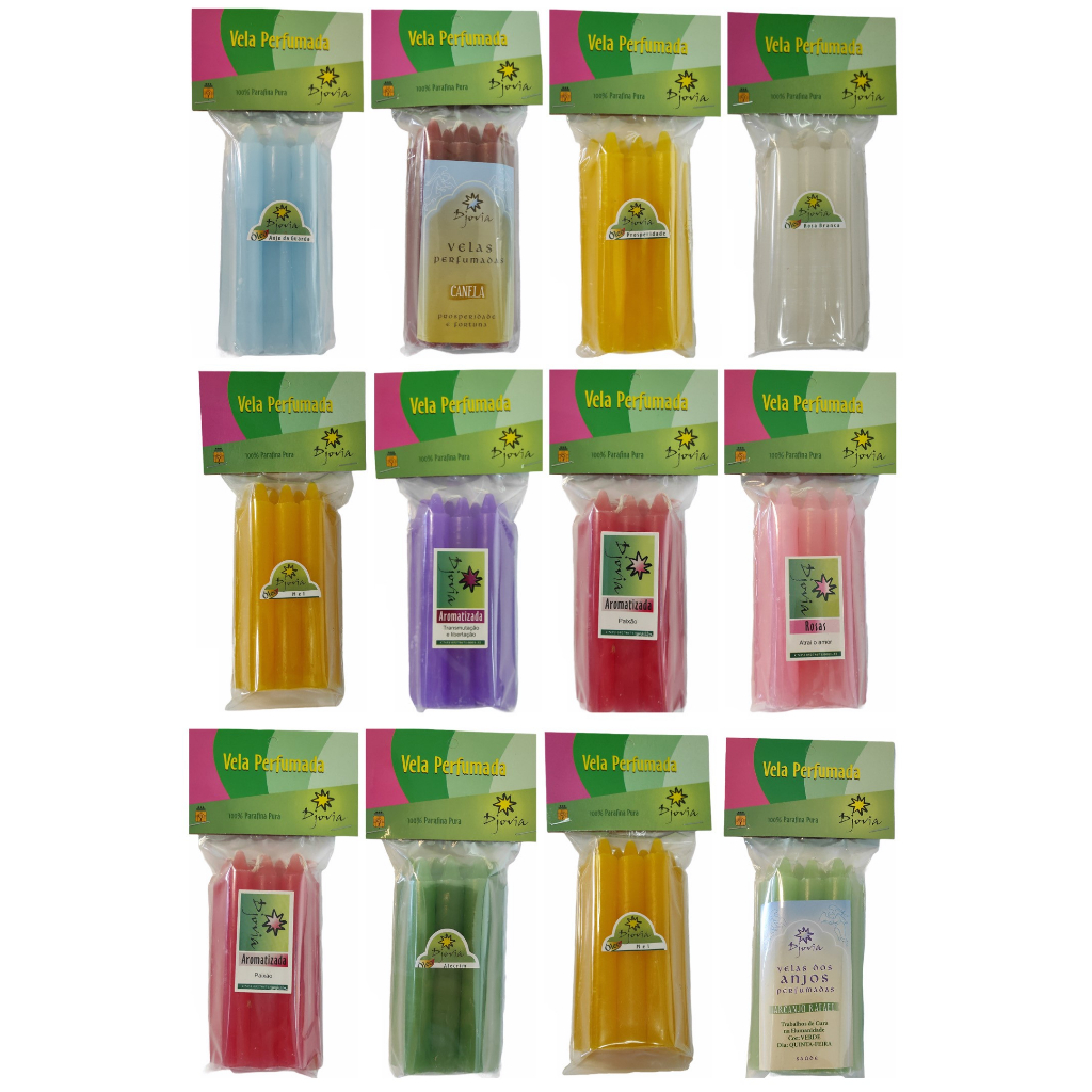 Vela Palito Perfumada - Escolha seu aroma - 1 pacote com 7 velinhas