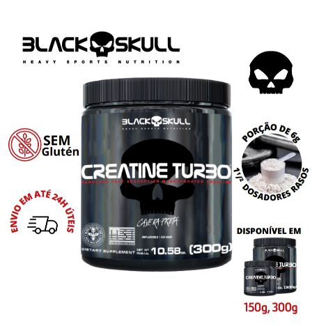 Creatina Monohidratada Creatine Turbo 300g - Black Skull