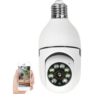 Camera de Segurança Wifi Wireless Ip Sem Fio Giratória 360 Encaixe Lâmpada Rosca Yoosee Ptz Full HD Visão Noturna - Bivolt
