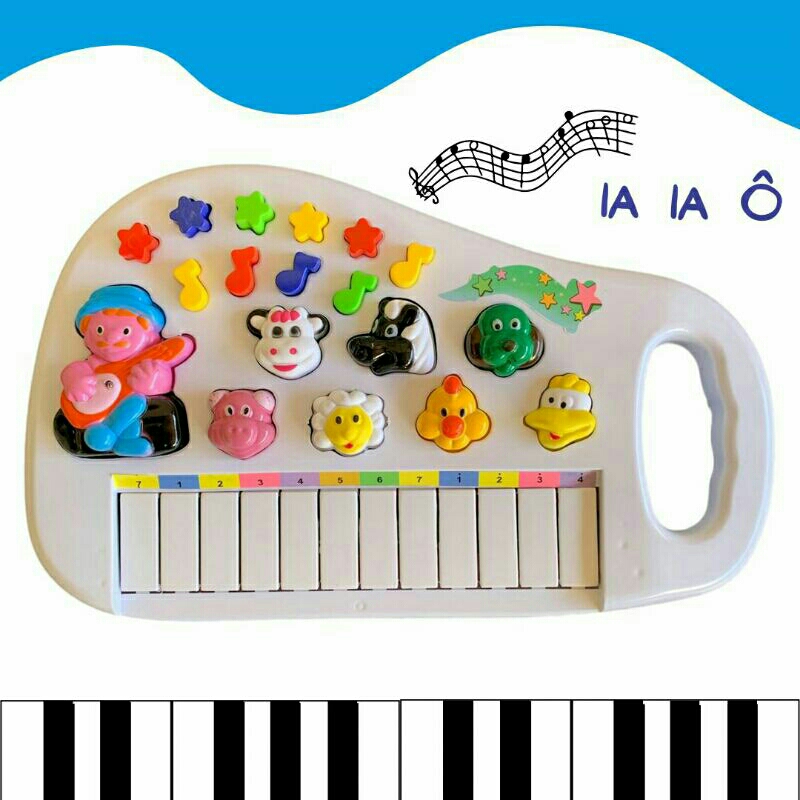 Piano Infantil Teclado Musical Bebê Ia Ia O Bichos - R$ 54,67