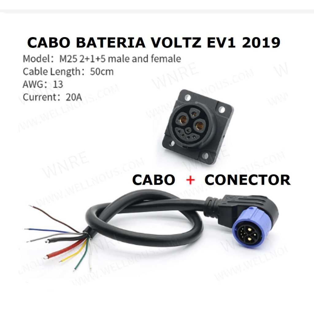 Plug Cabo Carregador Voltz Evs Cargo 21-2