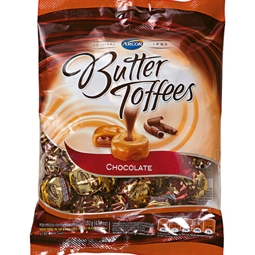 Bala Butter Toffees CHOCOLATE Arcor 500g | Shopee Brasil