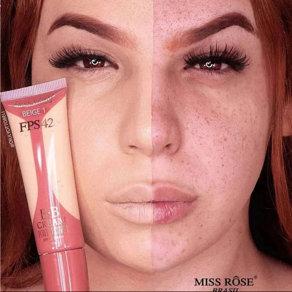 BASE BB CREAM MISS ROSE 40G ALTA COBERTURA Shopee Brasil