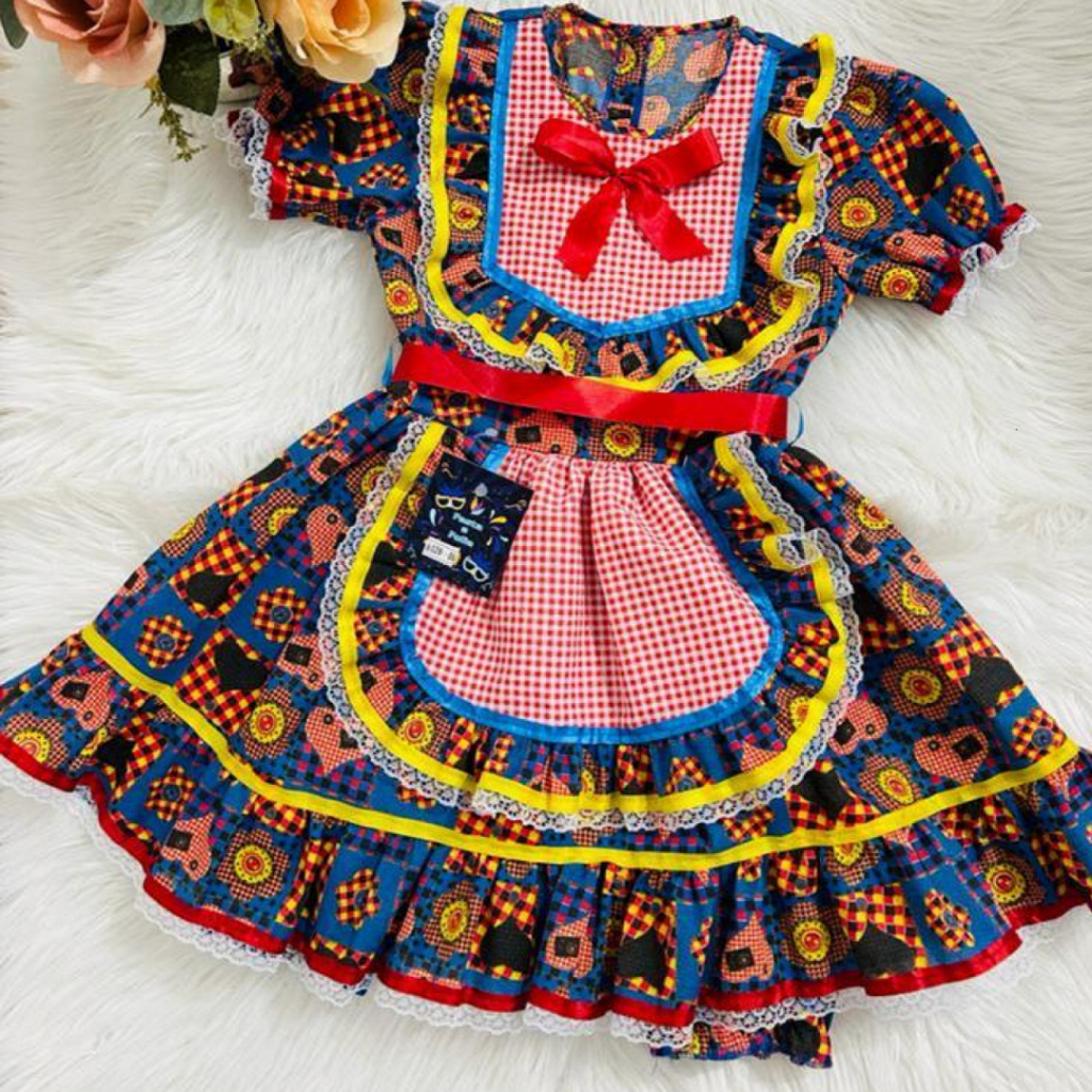 Conjuntinho Festa Junina Fantasia Caipira Saia e Blusa Xadrez, Vestido de  Festa Feminino Usado 71369519