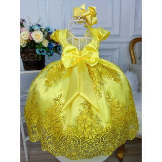 Compra online de Fantasia de A Bela e a Fera para meninas, Natal,  Halloween, Carnaval, Vestido Extravagante, Princesa Belle, Festa de  Aniversário, Vestido de Baile Amarelo 3 4 5 6 7 8 9 10 Anos