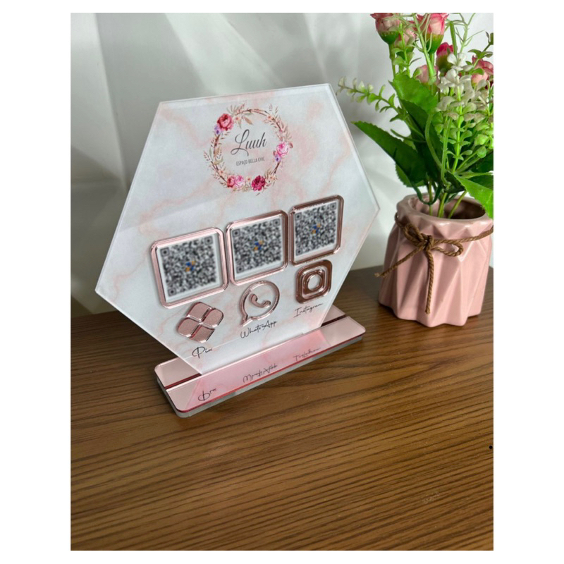 Placa QR CODE ( Pix, Instagram, Whatsapp e Wifi )