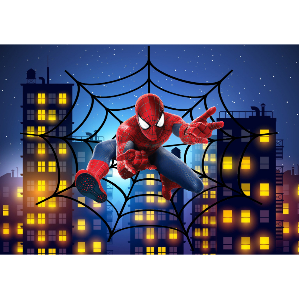 Painel Retangular 2,20 x 1,70 Homem Aranha em Tecido Sublimado HD