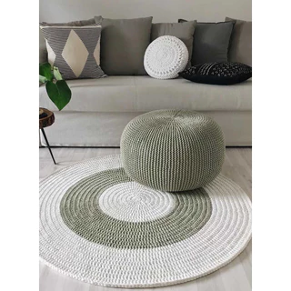 Tapete Redondo de Crochê para quarto infantil/sala/quarto/decoração