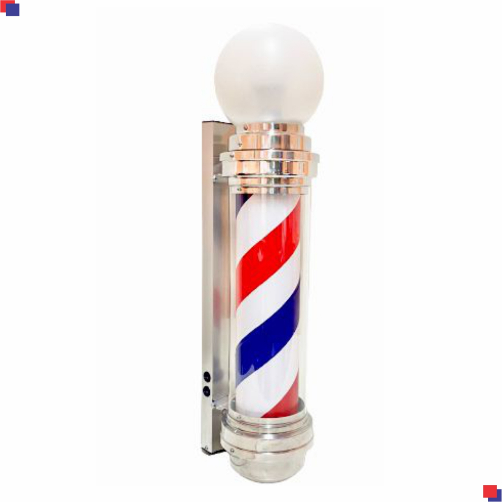 Barbe Pole Luminária de Barbearia 65 cm Com Globo 110W/220W Poste de