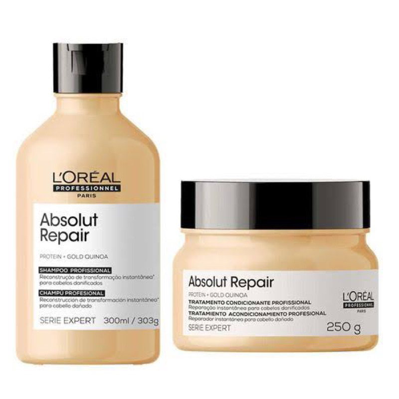 Kit L'Oréal Absolut Repair Gold Quinoa Shampoo e Máscara (2 Produtos