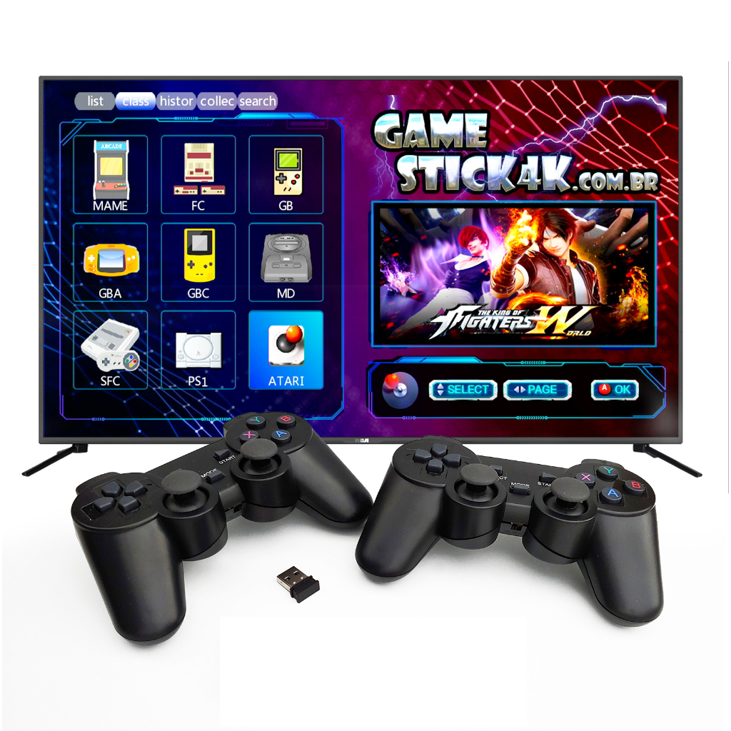 Video Game Stick Lite Console Portátil 64G +10.000 Jogos Retrô Controle  Wireless Modelo PS2