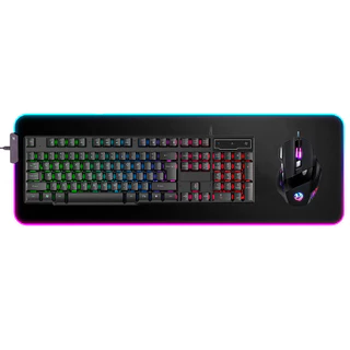 Kit Gamer Teclado Semi-mecânico + Mouse 3200 Dpi + Mouse Pad RGB - Compatível Computador Videogame