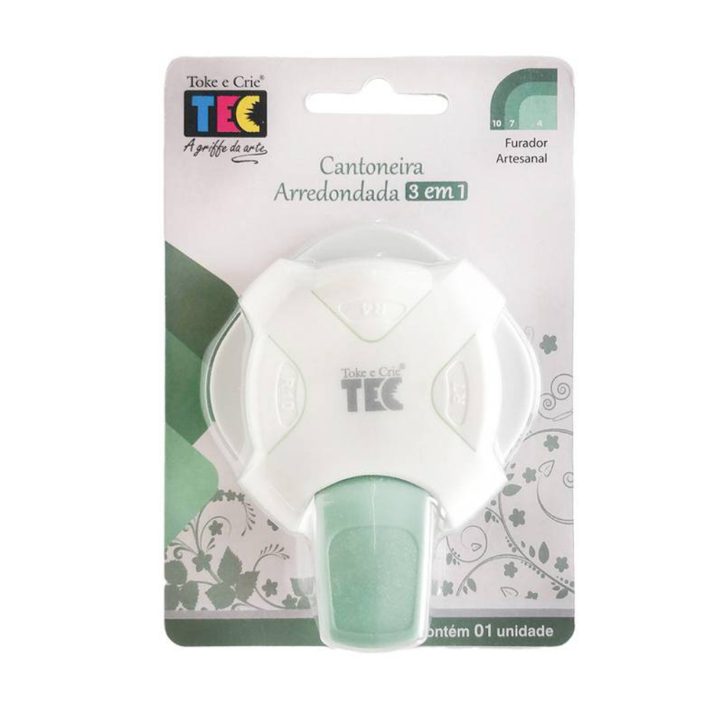 Furador Cantoneira Arredondada Arredondador De Cantos 3 Em 1 Toke e Crie