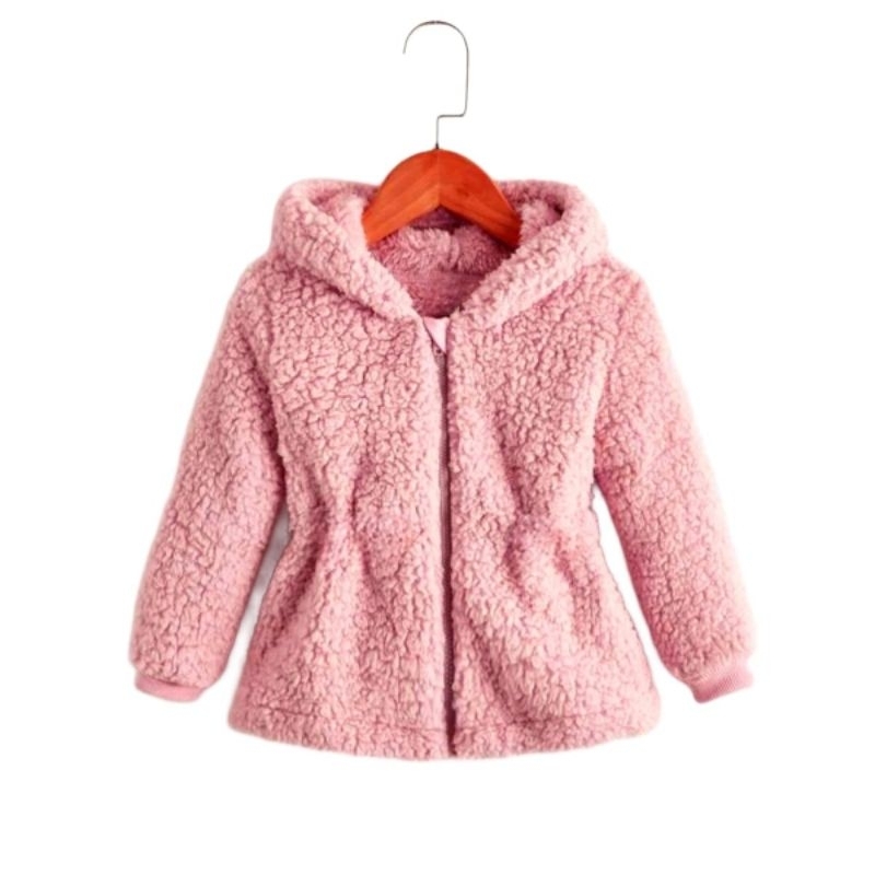 Parka Ted Infantil Menina Acinturado com Capuz e forro em Sherpa