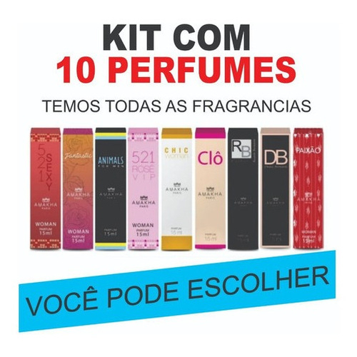 kit com 10 perfumes Amakha Paris