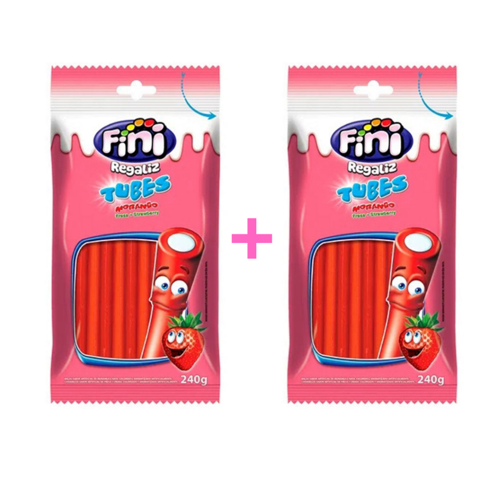 Fini Balas Tubes Morango 240g 450g 480g | Shopee Brasil