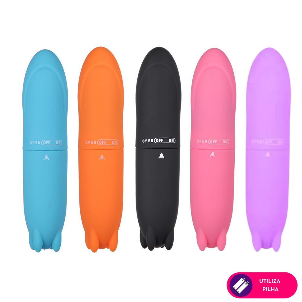 Mini Vibrador Potente de Alta Qualidade Aveludado Com Relevos Massageadores Na Ponta Vibração Multivelocidade Estimulador Clitoriano A Pilhas Femenino SexShop