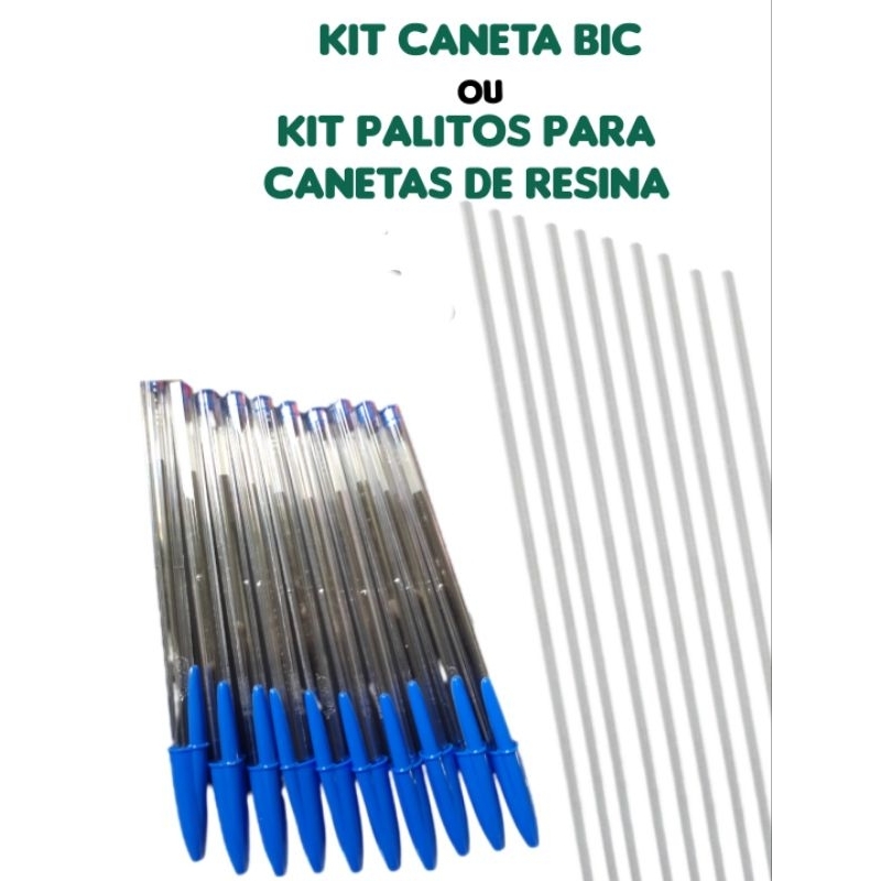 Kit Com Canetas Bic Para Criar Canetas De Resina Com Troca De Refil