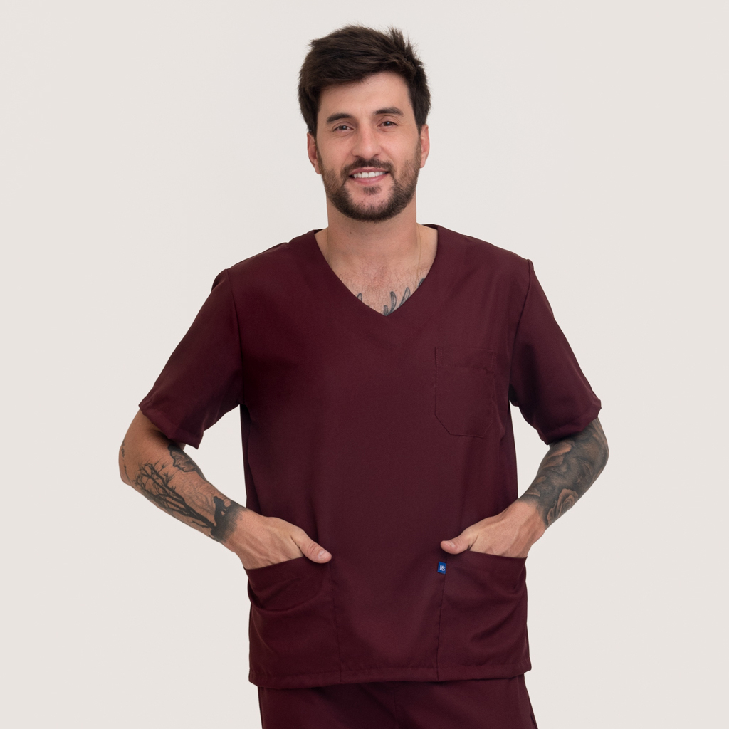 Pijama Cirúrgico em Gabardine Conjunto Hospitalar Scrub Masculino - básico