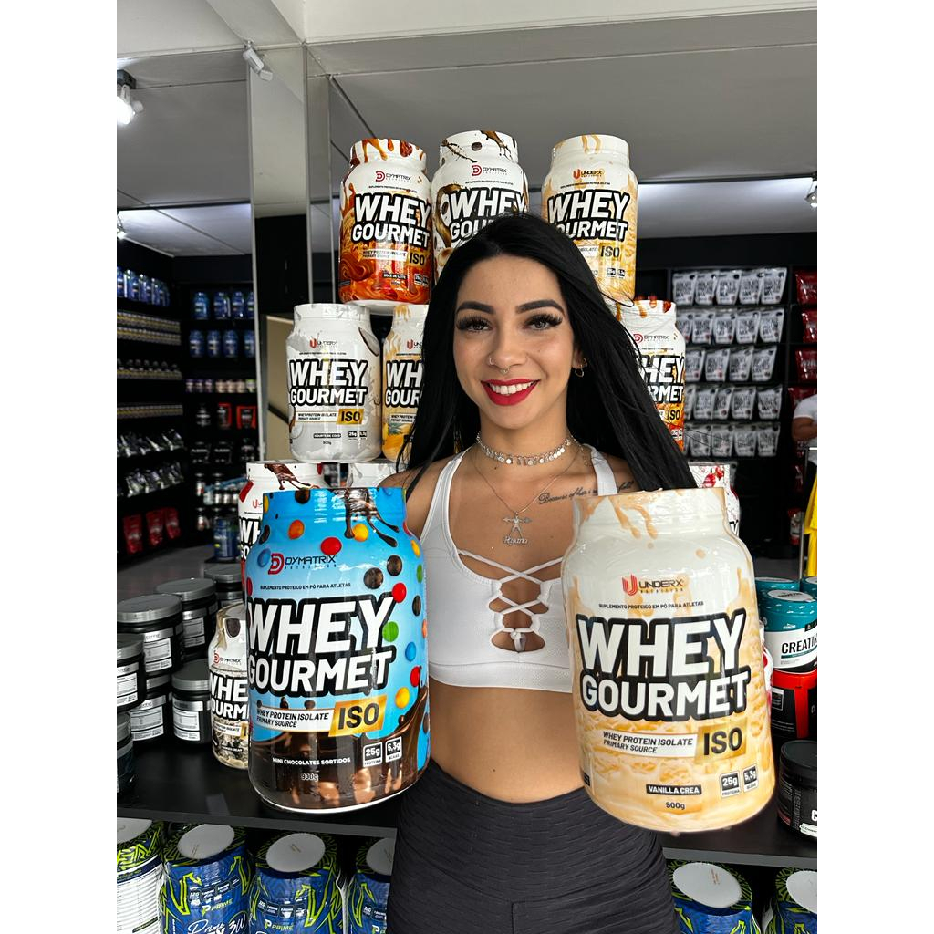 Kit Whey Protein Gourmet ISO – Dymatrix + Creatina Jx Monohidratada 100% 300g+FOCO+FORÇA+DESEMPENHO