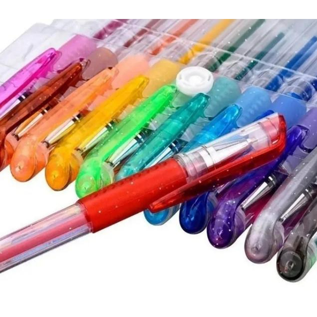 Canetas Coloridas Gel Com Glitter Colorgel e Neon 12 unidades | Shopee ...