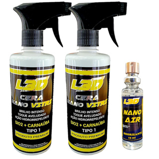 2 Ceras Cristalizadora L3D + 1 Aromatizante Spray Aroma Carro Novo